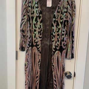 NFR Western Sequin Long Sleeve Duster